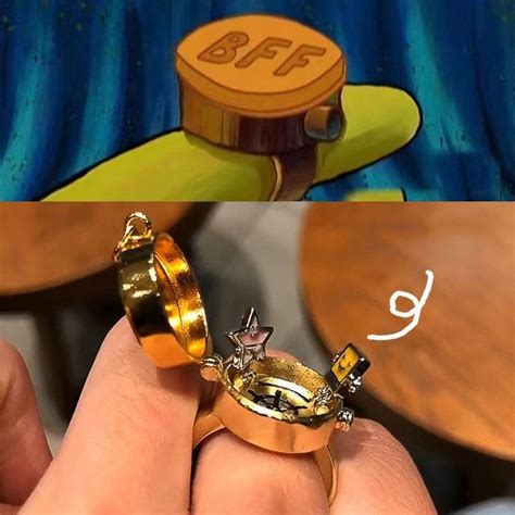 Spongebob Bff Ring Spongebob Rotate Ring Spongebob Ring Best Etsy Israel In 2023 Best Friend