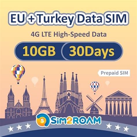 Euturkey Sim Card 30 Days Data Only 10gb Of High Speed 4g Lte Data