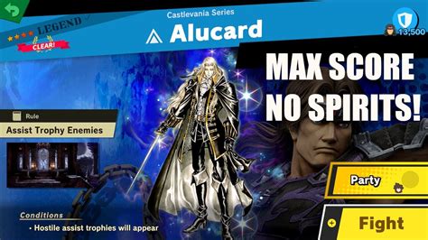 Super Smash Bros Ultimate Alucard No Spirits Max Score No Damage Youtube