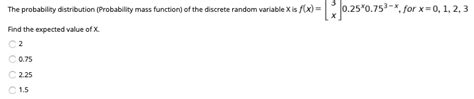 Solved Given the following probability distribution of X, | Chegg.com 