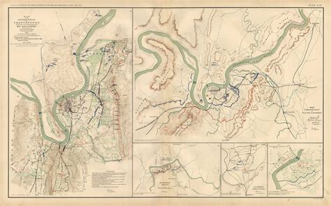 Civil War Atlas 1892 Plate 49 Map Battlefield Chattanoogatennessee