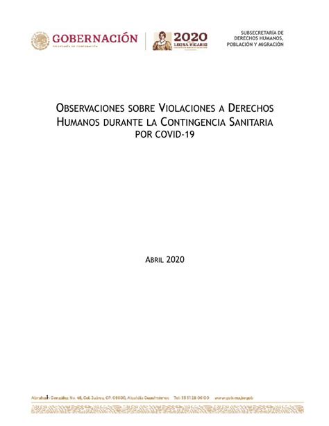 PDF OBSERVACIONES SOBRE VIOLACIONES A DERECHOS HUMANOS