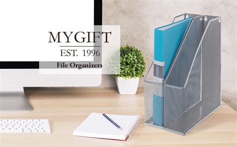 Mygift Silver Wire Mesh Wall Mountable Document Rack Magazine And File