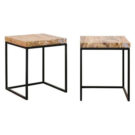 Pair Of Design Glass Wood Customisable Side Tables For Sale At 1stdibs