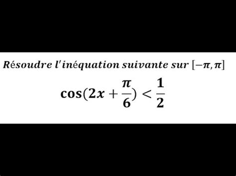 Résoudre des inéquations trigonométriques 1 YouTube