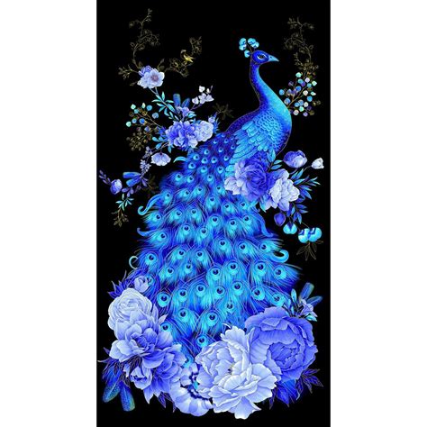 Royal Plume Metallic Peacock Panel Panel Cm1560 Austin Sewing