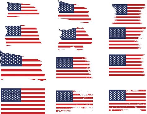 Desenho Plano Grunge Fundo Da Bandeira Americana Vetor Premium