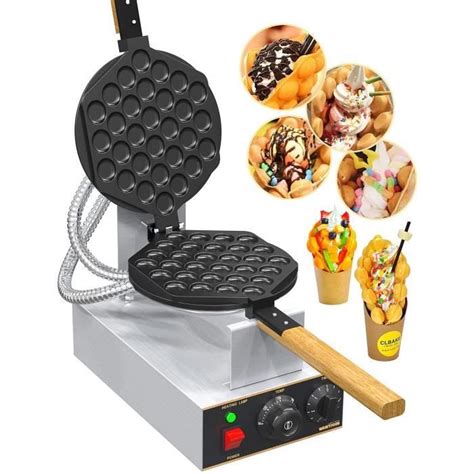 Machine à gaufres aux oeufs bubble waffle gaufrier 1400w électrique