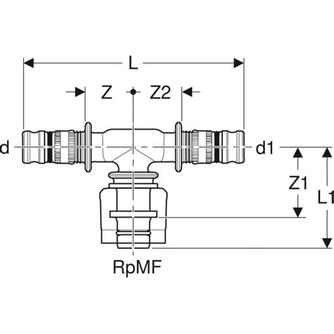 Geberit Mepla T Piece Adapter With Masterfix Through Flow Geberit