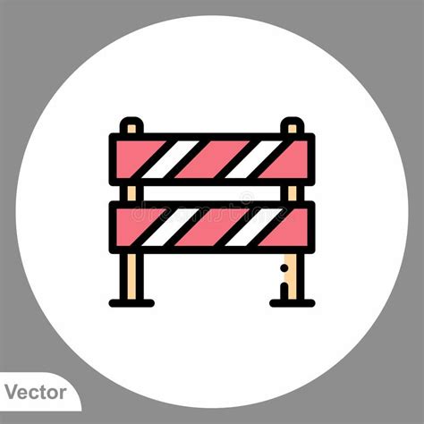 Traffic Barrier Vector Icon Sign Symbol Stock Vector Illustration Of