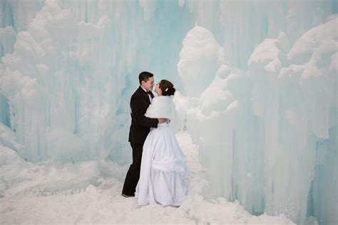 Wedding Photos at the Dillon Ice Castles in Colorado