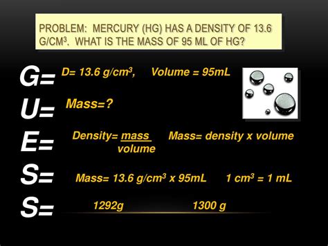 Ppt Density The Mass Of One Cm 3 Or One Ml Of A Substance