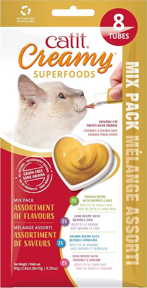 Catit Creamy Superfood Treats Assorted Multipack Count Pack Of