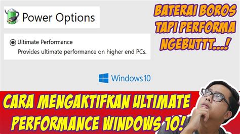 Cara Mengaktifkan Ultimate Performance Windows Youtube