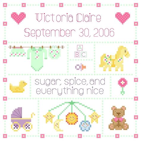 Baby Sampler Classic Girl Cross Stitch Pattern Etsy