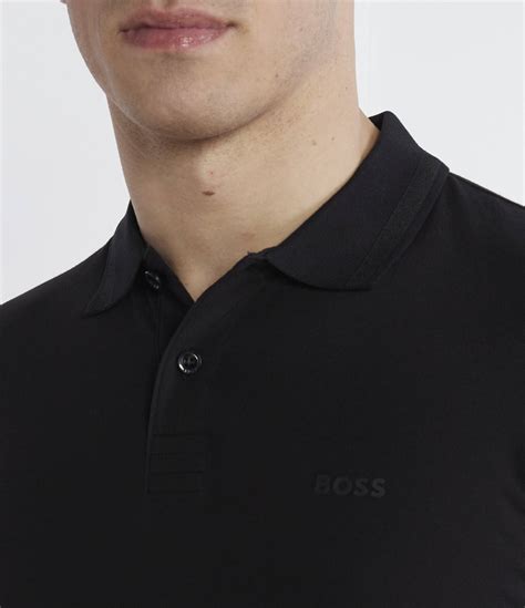 polo pio 1 | regular fit | stretch BOSS GREEN | Black | Gomez.pl/en