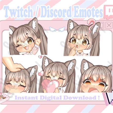 Anime Cat Girl Twitch Emote Etsy