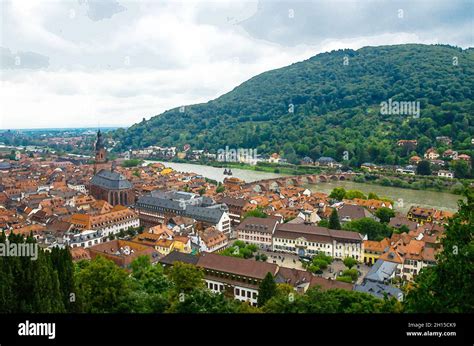 Watercolor Drawing Of Panoramic View Of Beautiful Medieval Town