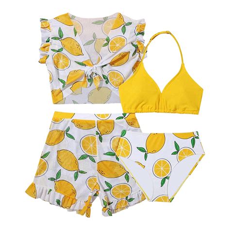 Uayotse Girls Swimsuit Piece Tropical Print Bikini Set Bathing Suit