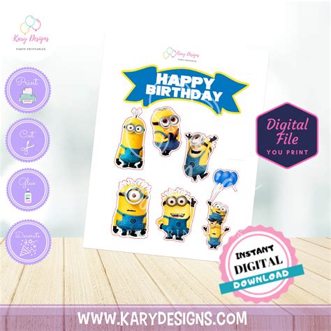 Minions Cake Topper Kary Designs