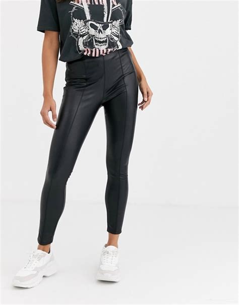 Miss Selfridge Faux Leather Trousers In Black Asos Leather Trousers