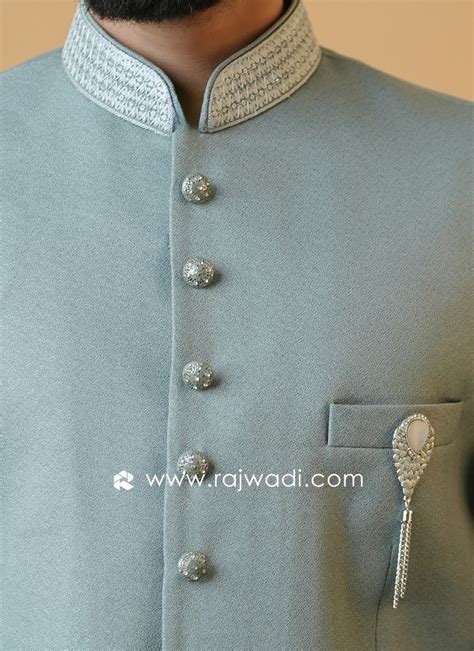 Imported Pista Green Color Asymmetric Jodhpuri Suit