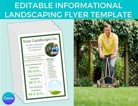 Editable Landscaping Flyers Informational Flyer Lawn Care Flyer