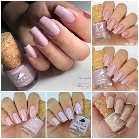 KIT Esmaltes Blanka Nude Rosados Cores Shopee Brasil
