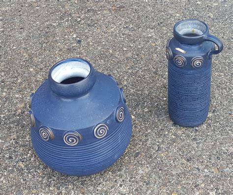 Blaue Keramik Vasen Von Ceramano 2er Set Bei Pamono Kaufen