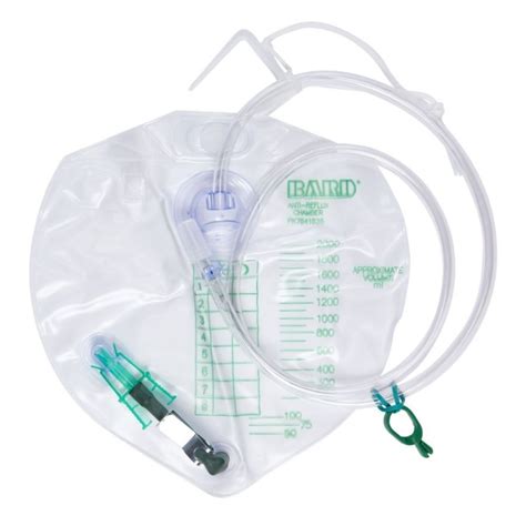 Bard 154002 Urine Drainage Bag With Anti Reflux Chamber And Ez Lok