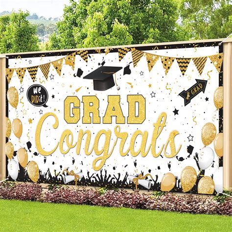 Buy Congrats Grad Banner Extra Large 2022 Graduation Banner Decorations With We Did It Thesis