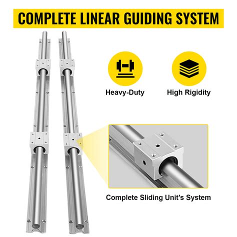 VEVOR Carriles De Deslizamiento Lineal Y Bloque 2 Piezas De Ejes SBR16