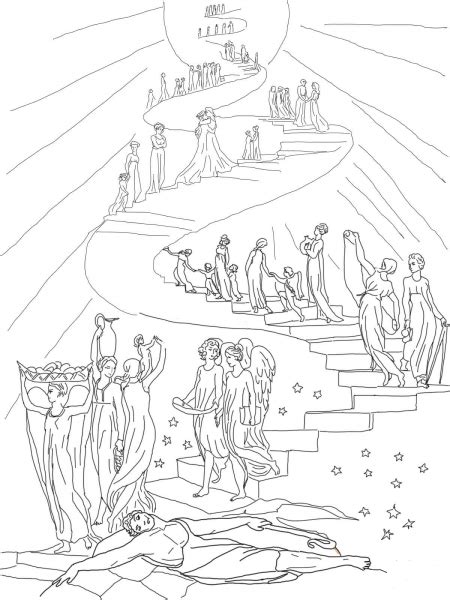 Jacob S Ladder Dream Coloring Page ColouringPages