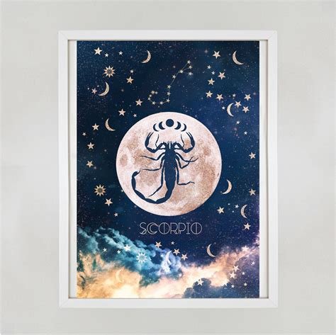 Scorpio Print astrology Print Moon Print Moon Art Art | Etsy