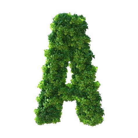 Lettre De L Alphabet 3d A Plante Verte Feuilles Herbe Mousse