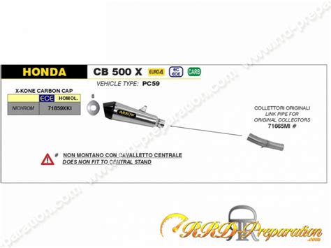 Kit silencieux d échappement avec raccord ARROW X KONE pour collecteur