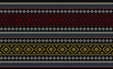 Ethnic Pixcel Art Pattern Vector Geometric Tribal Background Red And