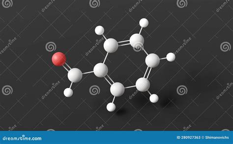 Benzaldehyde Molecule Molecular Structure Aromatic Aldehyde Ball And Stick 3d Model