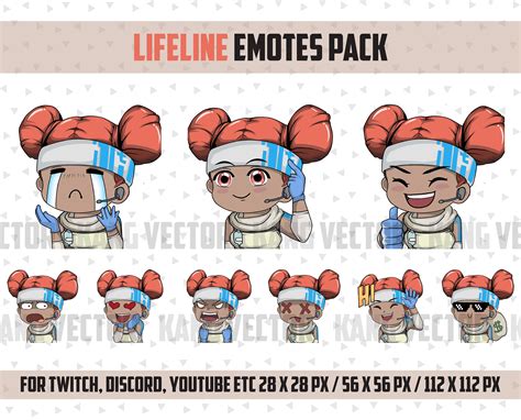 Lifeline Apex Legends Twitch Emotes Pack Discord Emotes Etsy