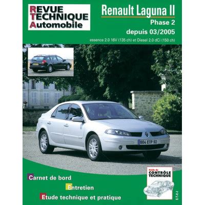 RTA PAPIER RENAULT LAGUNA II Phase 2 Break 5 Portes 2005 2007