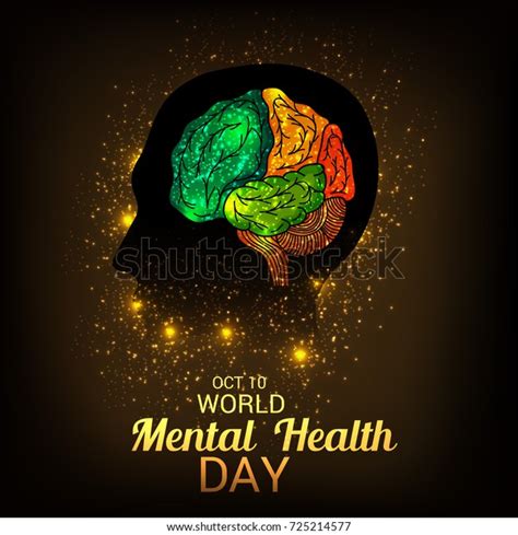 Vector Illustration Banner World Mental Health Stock Vector Royalty