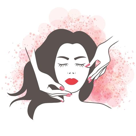 Premium Vector Woman Having A Face Massage Illustration