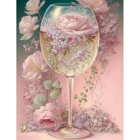 Diamond Painting Fleur Rose Kit Complet Broderie Diamant Fleur Et Verre