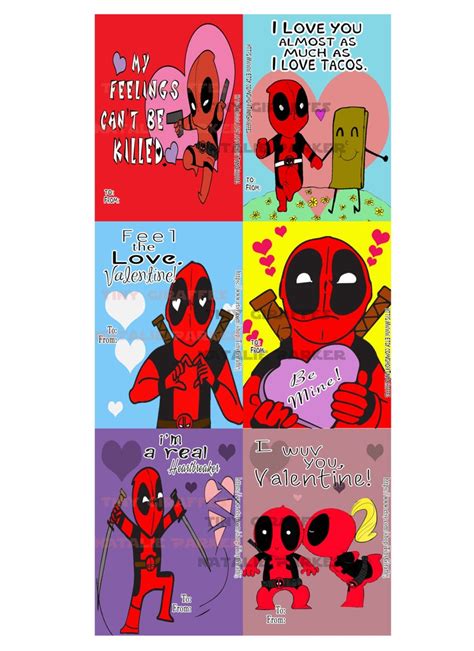 Deadpool Valentine Cards Etsy