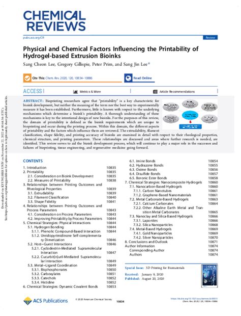 Pdf Physical And Chemical Factors Influencing The Printability Of