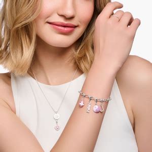 Thomas Sabo Pinker Tropfen Mit Stein Charm Anh Nger