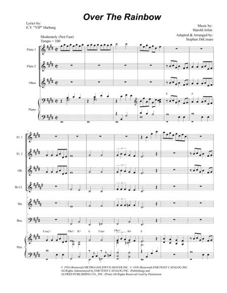 Over The Rainbow From The Wizard Of Oz Arr Stephen Decesare By