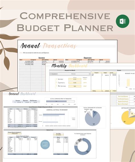 Comprehensive Excel Budget Planner - Etsy