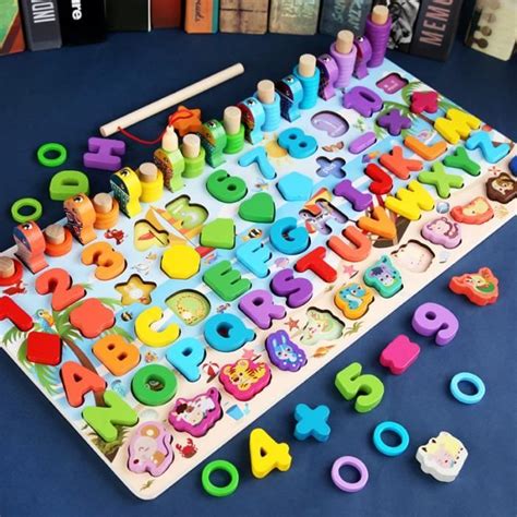 Jouet Puzzle en Bois Montessori Jeu Éducatif Mathématiques pour Enfants