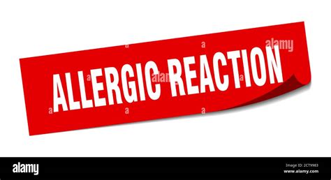 Allergic Reaction Sticker Square Isolated Peeler Sign Label Stock